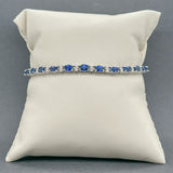 Estate 14K W Gold 7.92ctw Sapphire & 0.50ctw Diamond Bracelet