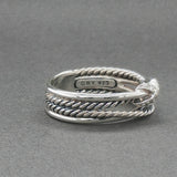 Estate David Yurman SS 0.06ctw Diamond X Crossover Ring