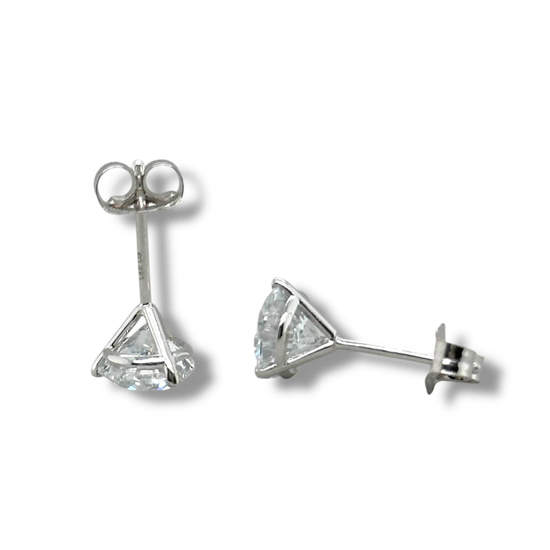 14K W Gold 2.00ctw F/VS1 Lab-Created Diamond Martini Set Earrings