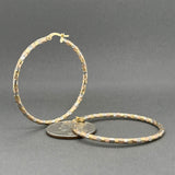 Estate 14K Tri Color Gold Faceted 44.14mm Hoop Earrings