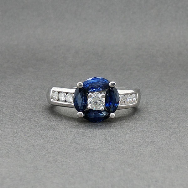 Estate 18K W Gold 1.02ctw Sapphire & 0.48ctw Diamond Ring