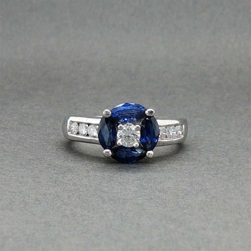 Estate 18K W Gold 1.02ctw Sapphire & 0.48ctw Diamond Ring