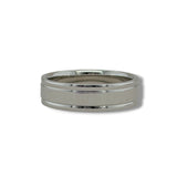 14K W Gold 6mm High Polish Carved Band 10
