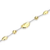 SS Two-Tone 8" Bracelet with Beaded Stations