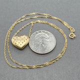 Estate 14K Y Gold Puffed Sparkling Heart Pendant