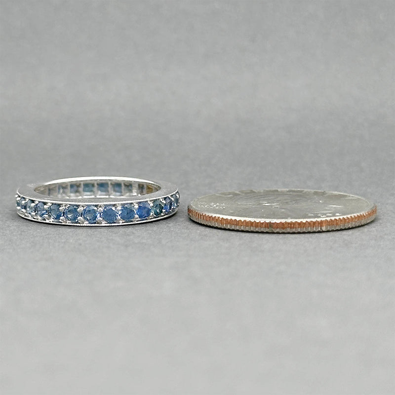 Anillo de eternidad con zafiro de 1,70 quilates en oro de 18 quilates W Estate