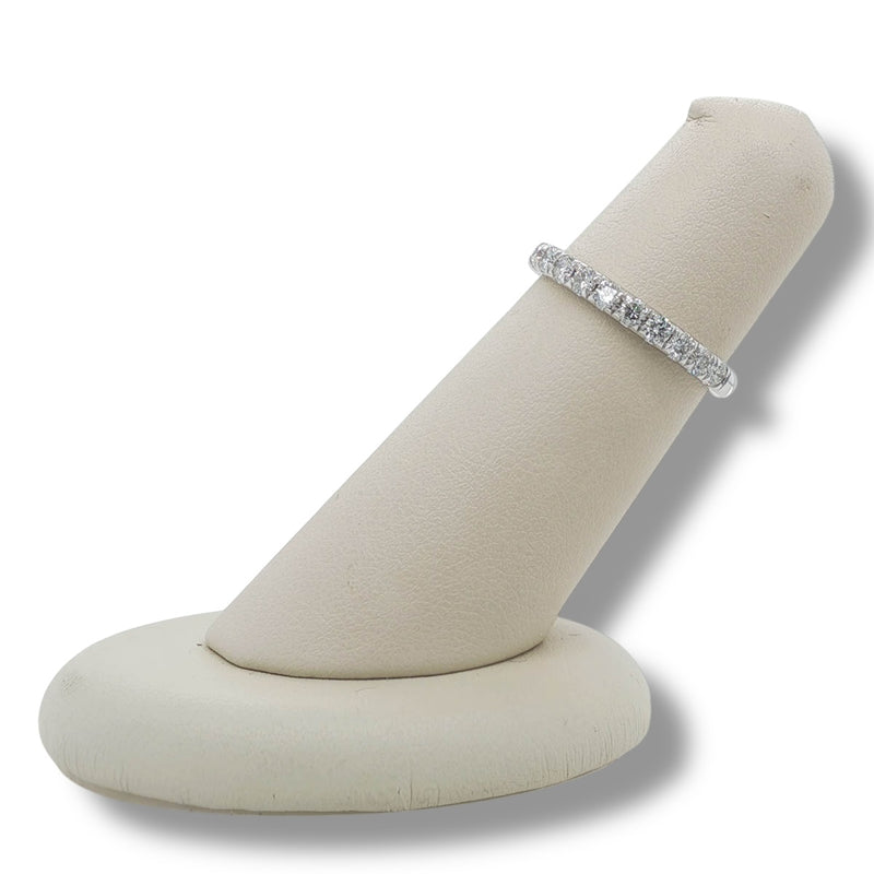 14K W Gold 1.00ctw G/SI1 French Pave 3/4 Around Diamond Band