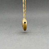 Estate 14K Y Gold Puffed Sparkling Heart Pendant