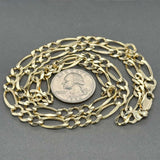 Estate 14K Y Gold 6.49mm 24” Figaro Chain