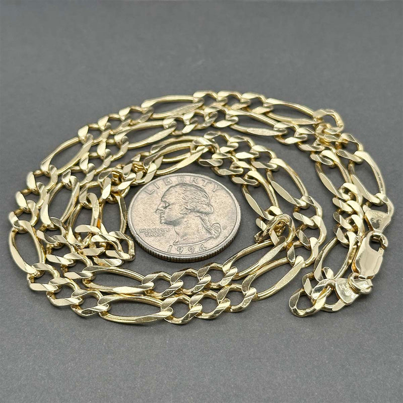 Estate 14K Y Gold 6.49mm 24” Figaro Chain