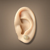 Estate 14K Y Gold Filigree 7.97mm Ball Stud Earrings