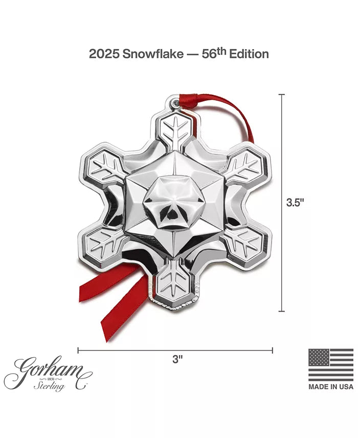 Gorham 2025 Annual Sterling Silver Snowflake Ornament - 56th Edition