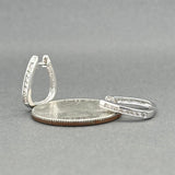Estate 14K W Gold 0.17ctw Diamond Huggie Earrings