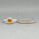 Estate 14K W Gold 0.76ct Citrine & 0.13ctw Diamond Ring