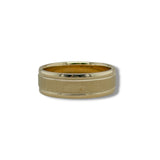 14K Y Gold 7mm Satin Frost Carved Wedding Band 10