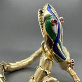 Estate 14K Y Gold Vintage 0.78ctw Ruby Snake Bracelet