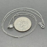 Estate 14K W Gold 0.45ct J/SI1 Diamond Solitaire Necklace