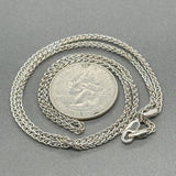 Estate 14K W Gold 2.1mm 18.75” Wheat Chain