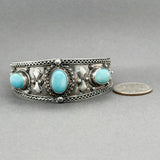 Estate SS Turquoise Cuff Bracelet
