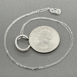 Estate 14K W Gold 0.13ctw Diamond C Pendant