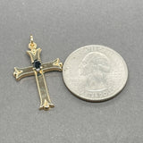 Estate 14K Y Gold Sapphire Cross Pendant