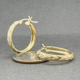 Estate 14K Y Gold 21.8mm Hoop Earrings