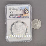 Estate 0.999 Fine Silver 2018 Australian $2 Dove NGC MS 70