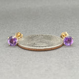Estate 14K Y Gold Amethyst Stud Earrings