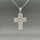 Estate 14K W Gold 0.20ctw H-I/SI2-I1 Diamond Cross Pendant