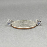 Estate 14K W Gold 0.06ctw Tanzanite Hexagonal Stud Earrings