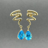 Estate 14K Y Gold 5.54ctw Blue Topaz Drop Earrings