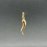 Estate 18K Y Gold 25.2mm Italian Horn Pendant