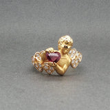 Estate 18KY Carrera Y Carrera 0.73ct Saph & 0.32ctw Diamond Cupid Ring