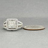 Estate 14K W Gold 1.93ctw H-I/SI1-2 Diamond Cluster Ring