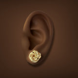 Estate 18K Y Gold Lover’s Knot Stud Earrings