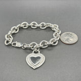 Estate Judith Ripka SS Heart Charm Bracelet