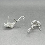 Estate 14K W Gold 0.98ctw Diamond Pear Earrings