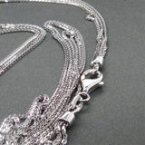 Estate 14K W Gold Triple Foxtail Link Chain