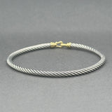 Estate David Yurman SS 18 3mm Buckle Bangle Bracelet