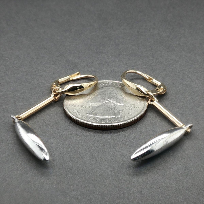 Estate 14K TT Gold Dangle Earrings