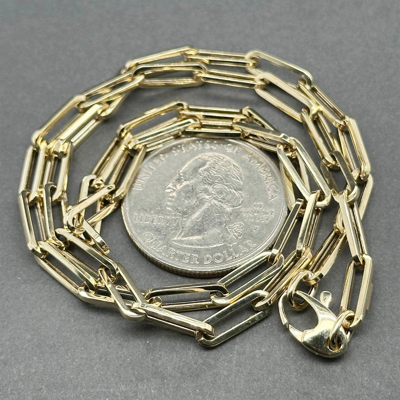 Estate 14K Y Gold Hollow 3.79mm 18” Paperclip Link Chain