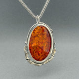 Estate SS Amber Pendant
