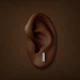 Estate 14K W Gold 0.05ctw G/SI1-2 Diamond Bar Stud Earrings