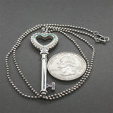 Estate Tiffany & Co. SS Blue Enamel Large Beaded Key Pendant