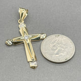 Estate 14K TT CZ Cross Pendant