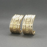 Estate Tiffany & Co. 18K Y Gold Vintage Atlas J Hoop Earrings