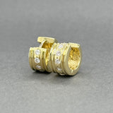 Estate 18K Y Gold 0.41ctw F-G/VS2-SI1 Diamond Huggie Earrings