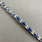 Estate 14K W Gold 7.92ctw Sapphire & 0.50ctw Diamond Bracelet