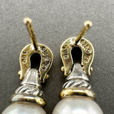 Estate David Yurman SS 18 Pearl Drop Earrings