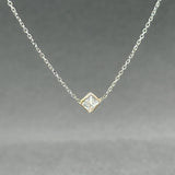 Estate 14K W Gold 0.32ct I/I1 Diamond Solitaire Necklace